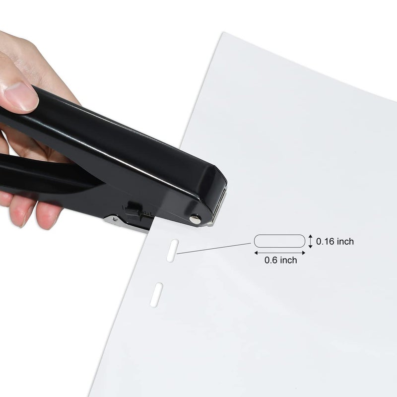 JIKIOU Hole Punch, Upgraded All-Metal Construction Hole Punch, Hole Puncher for DIY Crafts Paper (Elliptical Aperture:0.6 x 0.16 inch) - Image 4