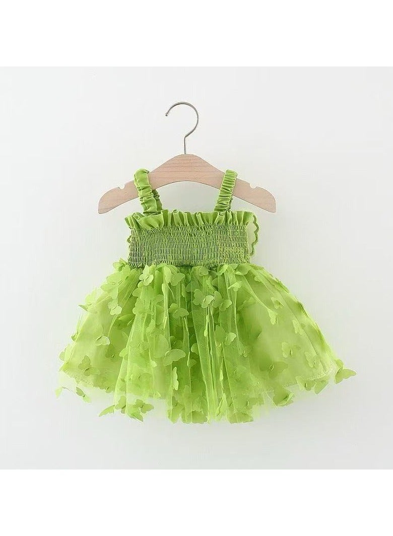 Newborn Baby Girl Tulle Princess Dress – Sleeveless Summer Party Outfit with Mesh Wings, Fluffy Tutu Baby Shower Gift – 66cm (0-3M)  - Image 2