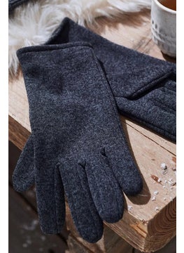 Tchibo Women Knitted Fleece Gloves, Navy  - Image 1