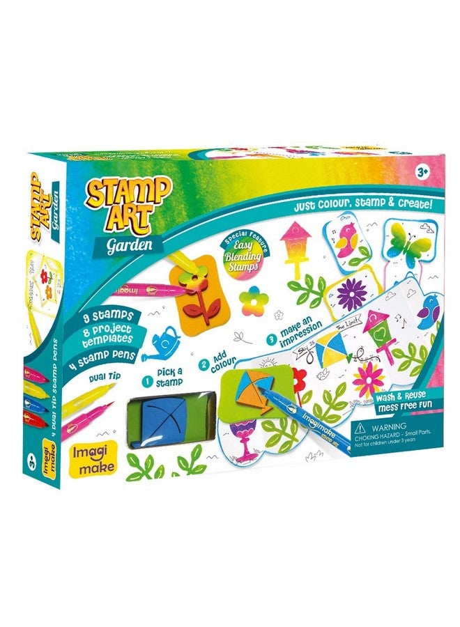 Imagimake Stamp Art Garden Stamps For Kids With Easy Blending Pens ; Arts And Crafts For Kids Ages 35 ; 3 To 5 Year Old Girl Gifts & Boy Gifts ; Coloring Set - Image 3