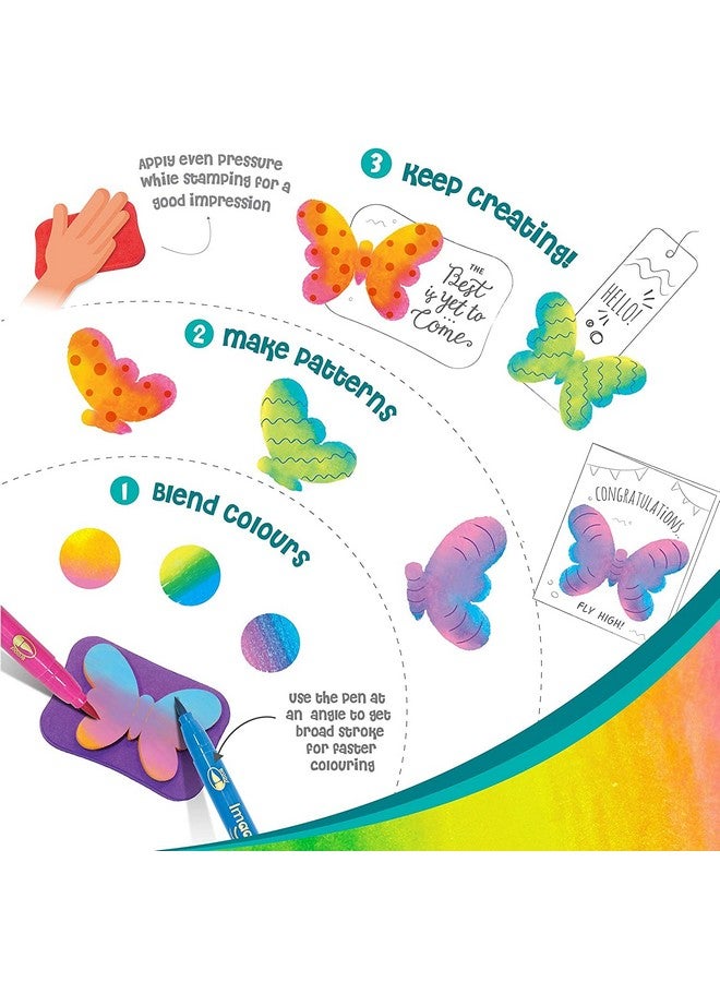 Imagimake Stamp Art Garden Stamps For Kids With Easy Blending Pens ; Arts And Crafts For Kids Ages 35 ; 3 To 5 Year Old Girl Gifts & Boy Gifts ; Coloring Set - Image 5