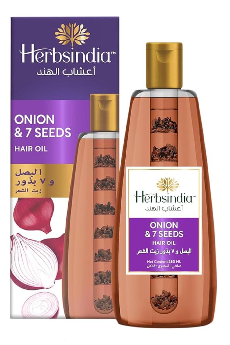 Herbsindia زيت شعر HERBSINDIA بالبصل و 7 بذور 280 مل