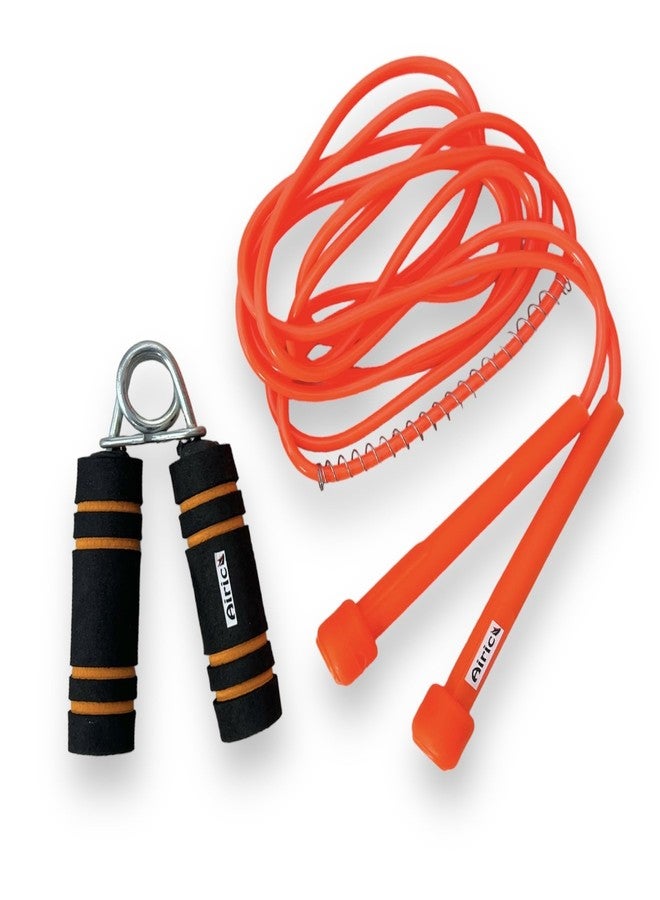Airic Hand grip with foam handle & Speed Skipping Rope (Orange, Length: 289 cm) - Image 1