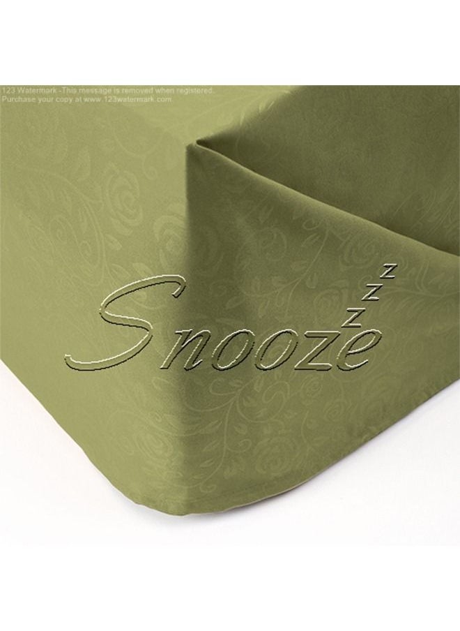 snooze - Snooze Flat Jakared microfiber Bed Sheet - Dark green (flowery design) 220*240 Cm + Free 2 Pillowcases - Image 1