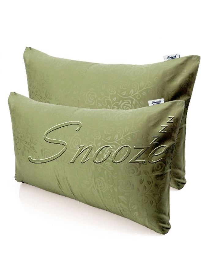 snooze - Snooze Flat Jakared microfiber Bed Sheet - Dark green (flowery design) 220*240 Cm + Free 2 Pillowcases - Image 1
