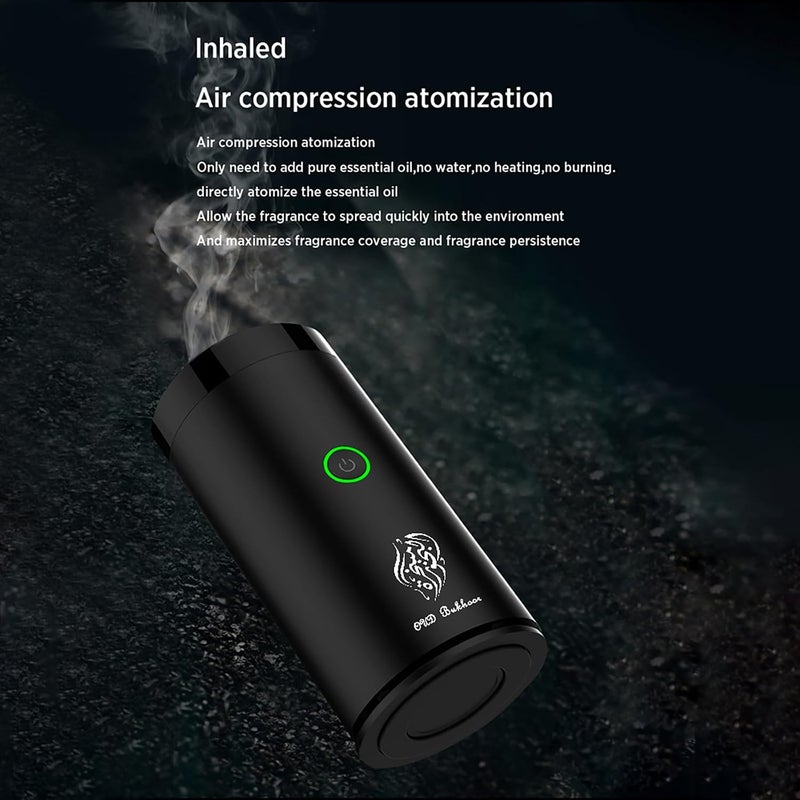 ACHAS Electric Incense Burner, ACHAS Portable Aroma Diffuser USB Rechargeable for Car and Home Decor Gift-Black - Image 3