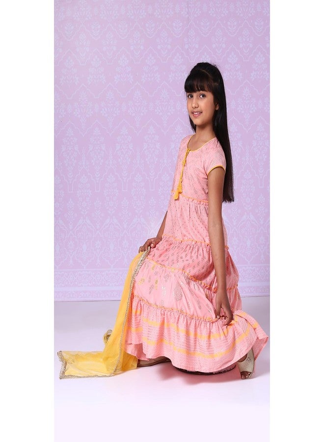 Biba طقم سالوار قطن للبنات من بيبا (KW3526_كورال_4 5 سنوات) - Image 2