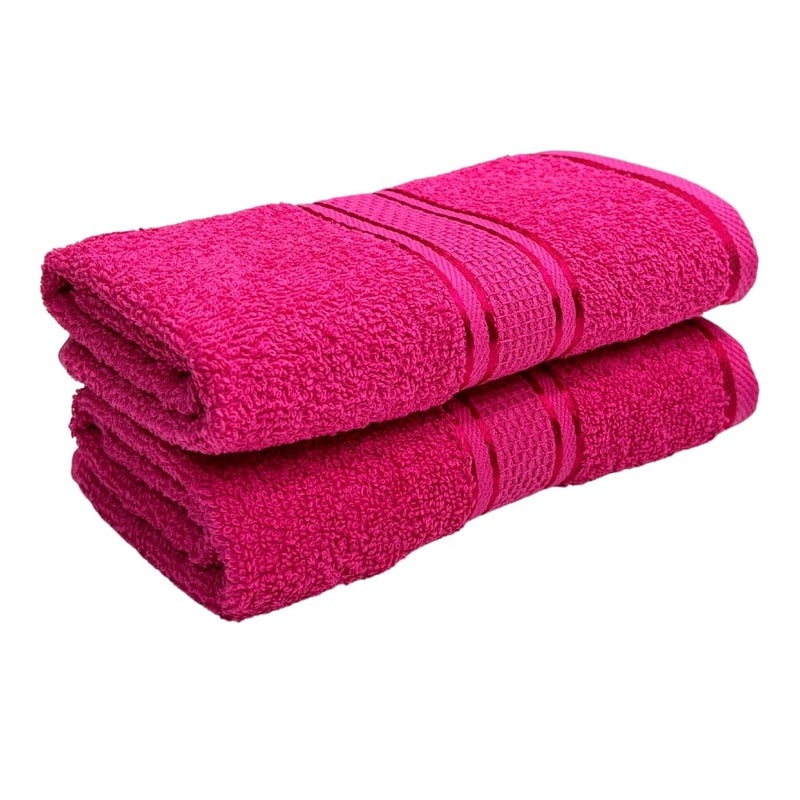 STAMIO Cotton 425 GSM Hand Towel Set of 2, 33 X 51 cm for Men, Women, Home Use, Gym, Wash Basin | Soft, Absorbent, Quick Dry, Small Size Towels, Travel Friendly | Magenta - Image 1