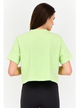 Adidas Women Sportswear Fit Short Sleeve Outdoor Top, Lime Green  - Image 4