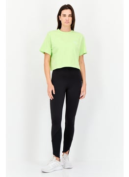 Adidas Women Sportswear Fit Short Sleeve Outdoor Top, Lime Green  - Image 3