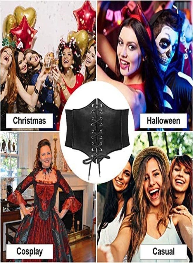 Wide Elastic Corset Belt for Women, Lace-up Leather Waist Trainer, Adjustable Waspie Belt for Dresses, Back Support and Slimming Vest for Yoga and Fitness - Image 5