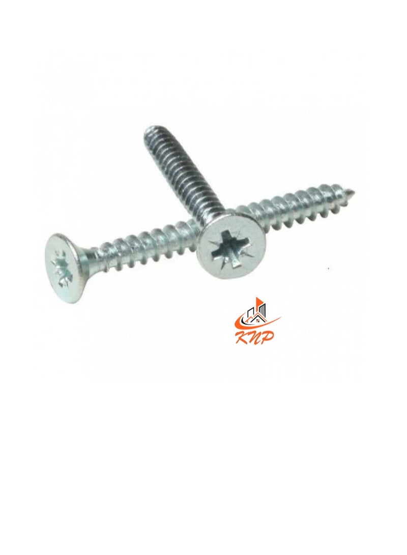 KNP Steel Countersunk Head Twin thread Screws - Pack of 200 (1/2" x 6g) - Image 1