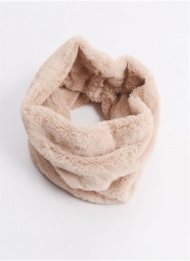 Loquat Solid Warm Fur Pullover Scarf 