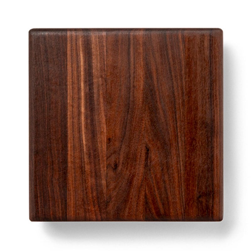 John Boos B Series Square Wooden Walnut Cutting Board 12x12 15 Thick 5lb NonReversible Butcher Block with Stainless Steel Bun Feet EdgeGrain