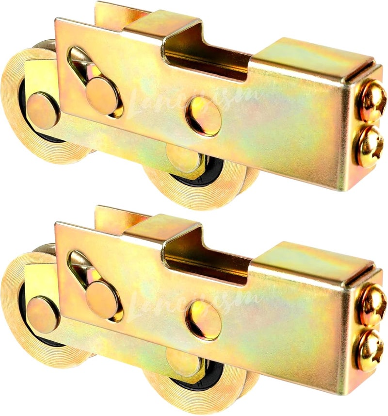 Lancisism 2Pcs Sliding Door Tandem Roller, Heavy-Duty 1-1/4 Inch Sliding Door Tandem Roller Assembly Sliding Glass Door Rollers Replacement, 120kg/265lbs Load Capacity for Sliding Glass Door Screen - Image 1