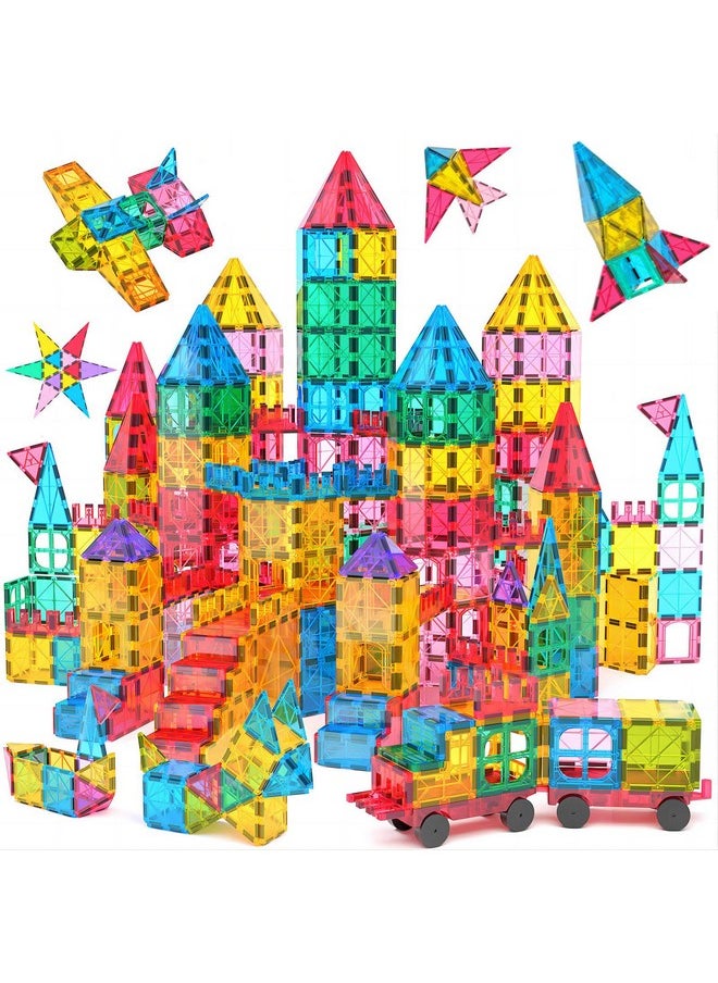 Jasonwell Jasonwell Magnetic Tiles Building Blocks Set for Boys Girls Preschool Educational Magnet Construction Kit Stacking STEM Toys Christmas Birthday Gifts for Kids Toddlers 3 4 5 6 7 8 9 10 + Year Old  - Image 1