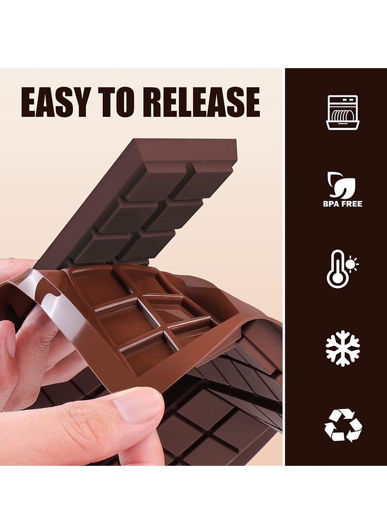 قالب شوكولاتة من السيليكون الآمن غذائيًا، قالب لوحي محلي الصنع، شكل شريط مكعب مستطيل، نموذج كعكة عيد الميلاد - Image 4
