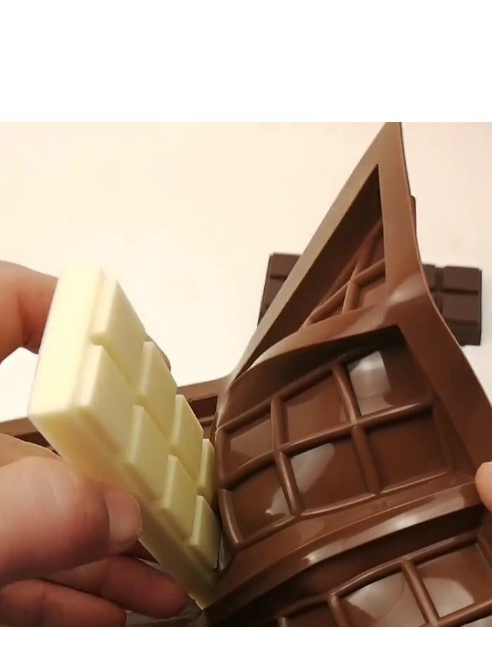 قالب شوكولاتة من السيليكون الآمن غذائيًا، قالب لوحي محلي الصنع، شكل شريط مكعب مستطيل، نموذج كعكة عيد الميلاد - Image 5