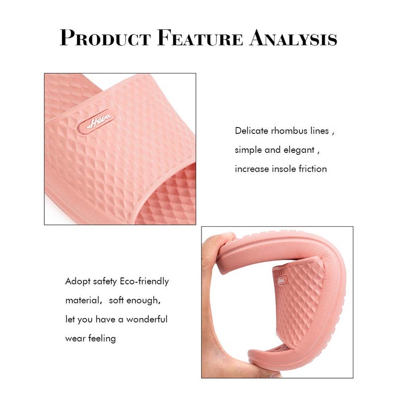 FUNKYMONKEY Womens Bathroom Shower Slippers Indoor Home Beach Non Slip Sandal (8 M US, Pink) - Image 4