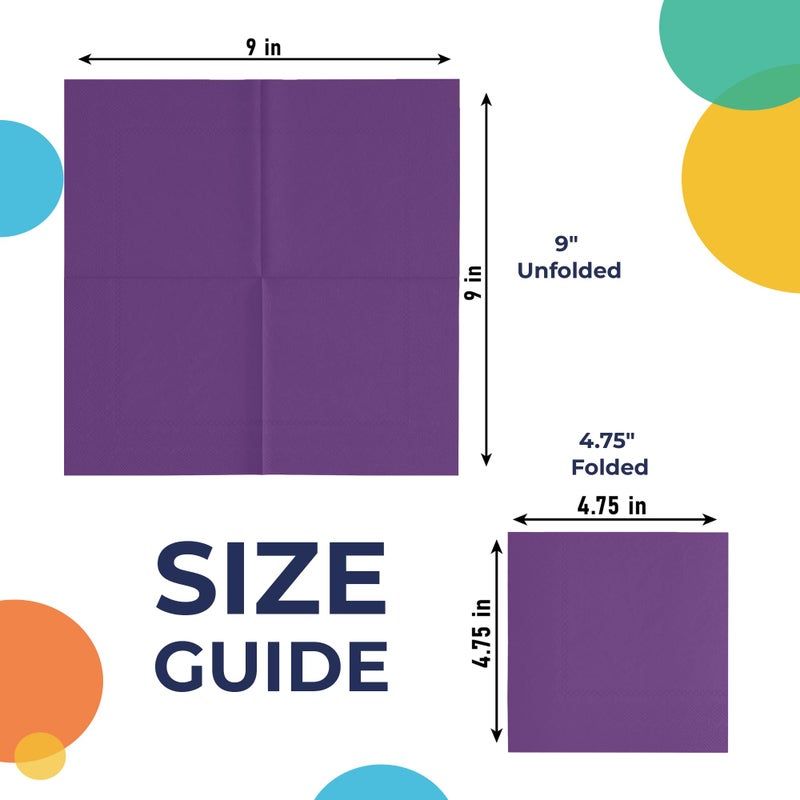 Exquisite Purple Paper Napkins Disposable Everyday 50 Pcs 2 Ply Purple Cocktail Napkins Paper Everyday Colored Napkin For Parties Beverage Napkin For Tables Party Supplies & Party Decorations - Image 2