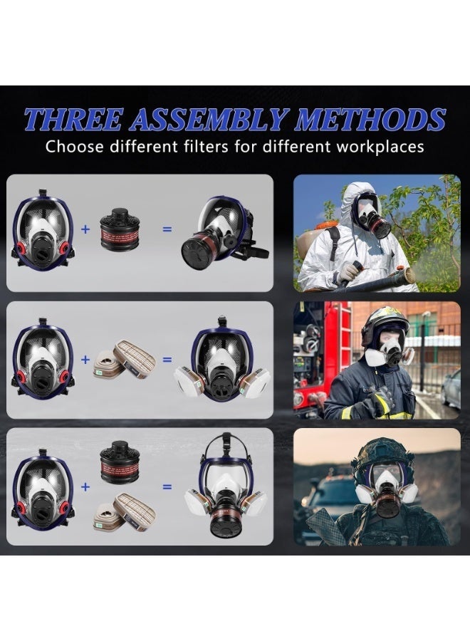 WALALLA Full Face Respirator Mask Reusable Respirator mask, Gas Mask with 6001CN Activated Carbon Air Filter, Suitable for Painting, Dust, Epoxy resin, Chemicals, Organic Gas, Welding, Polishing - Image 5