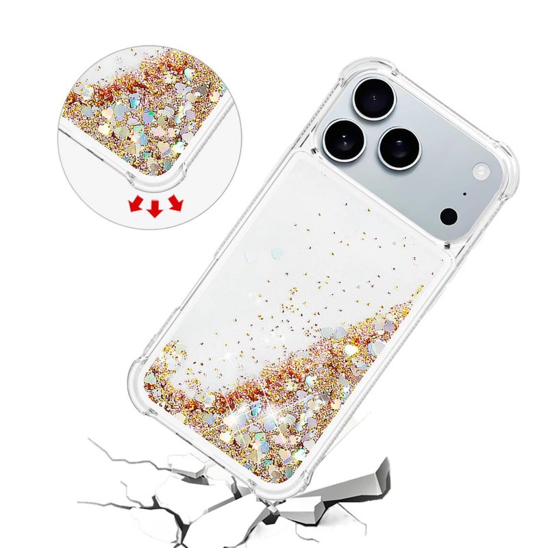 TPU Protective Case for iPhone 11 Pro Max with Shockproof and Drop Protection plus Shockproof plus Glitter Liquid Sand plus Four Corner Protection in Green - Image 3