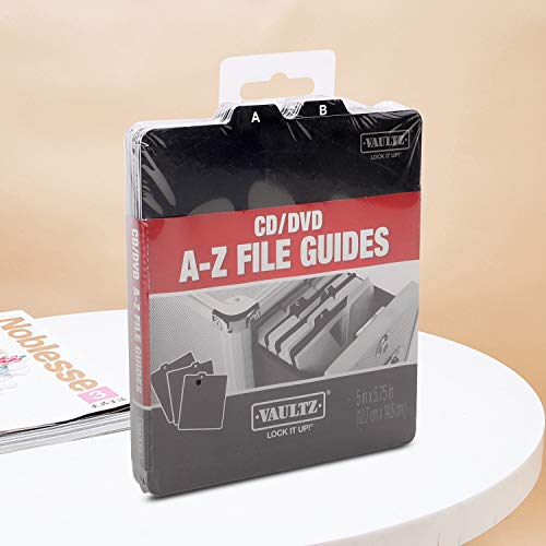 Vaultz A to Z CD and DVD Storage File Guides, 26 Guides per Box, Black (VZ01176) - Image 5