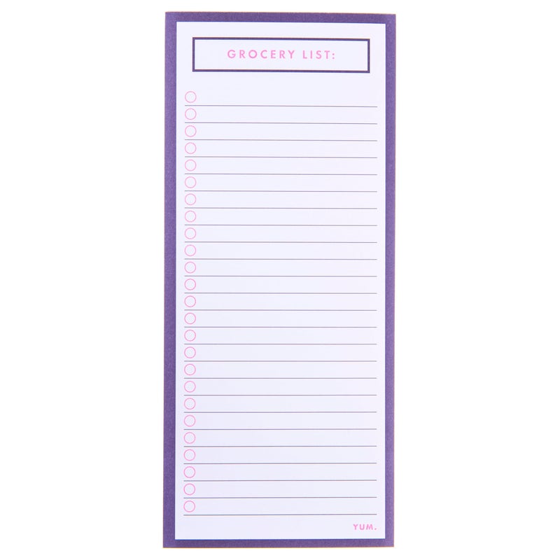 دفتر ملاحظات مغناطيسي - أزرق ووردي لقائمة التسوق والبقالة - قائمة مهام زخرفية ممتعة - هدايا مثالية لاحتفالات تدفئة المنزل - 100 ورقة قابلة للتمزيق (4" × 9.25" × .5) 