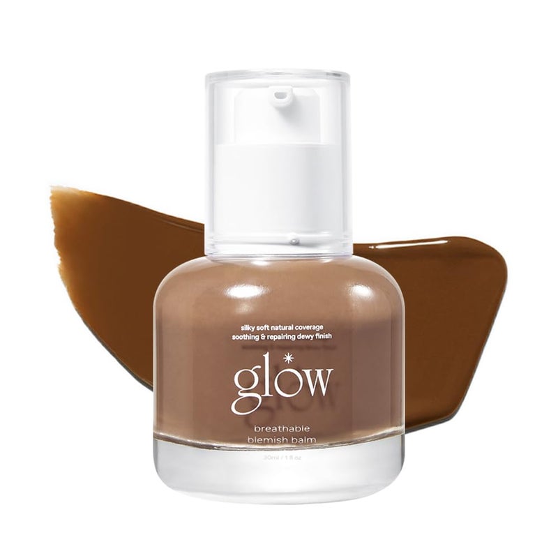 Glow glow breathable blemish balm brown  lightweight  hydrating skincarelike mediumcoverage bb cream infused with green tea water 1 fl oz 