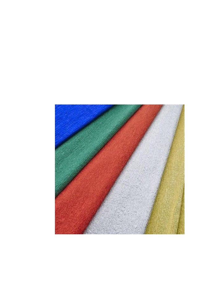 Flamingo Aluminium Crepe Paper Assortment. Pack of 50 Top quality aluminium crepe paper in a range of bright shiny metallic colours. Ideal for a wide variety of decorative projects. A3 SIZE ASSORATED COLORS 10 COLORS - Image 5