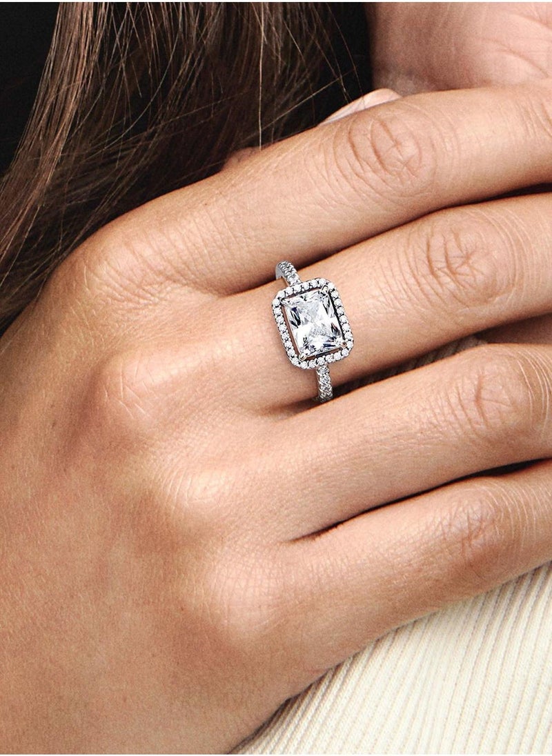 PANDORA Rectangular Sparkling Halo Ring  - Image 4