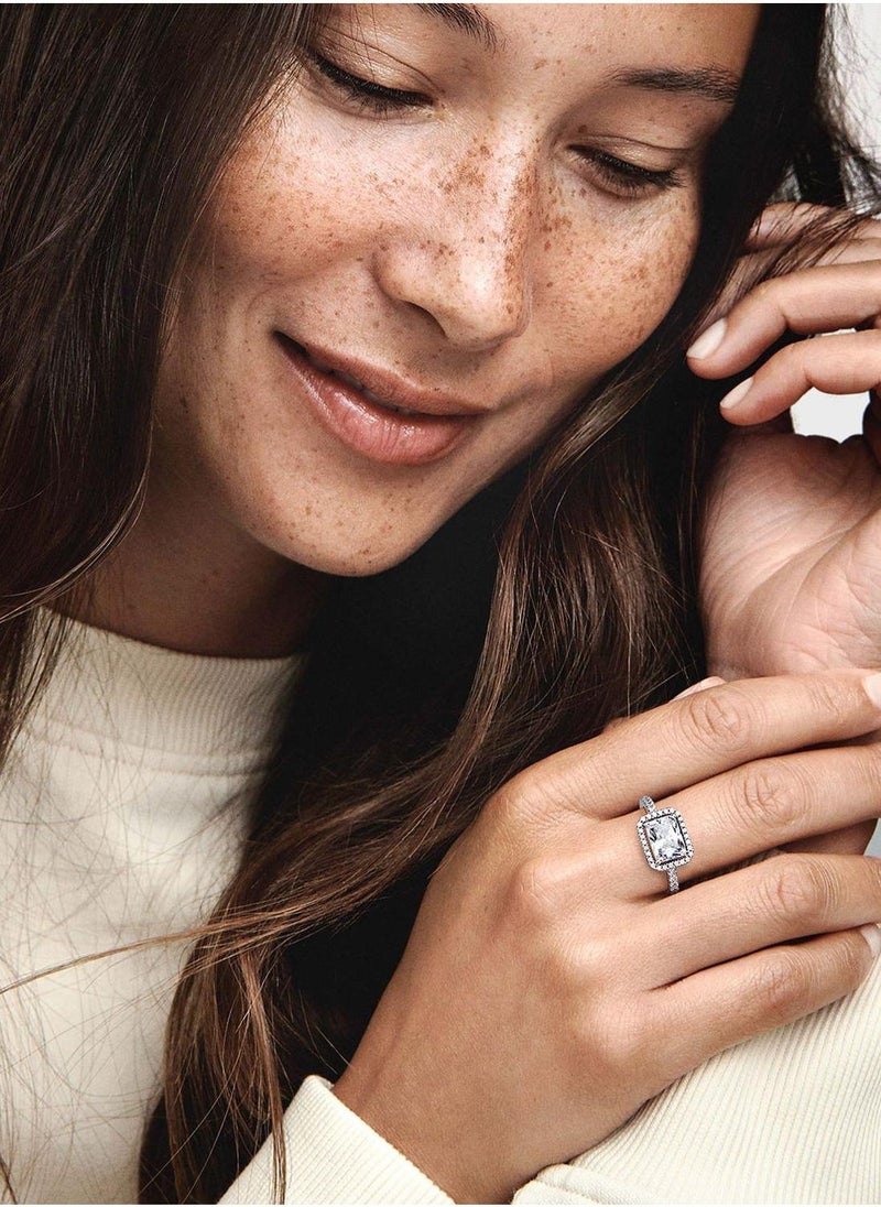 PANDORA Rectangular Sparkling Halo Ring  - Image 5