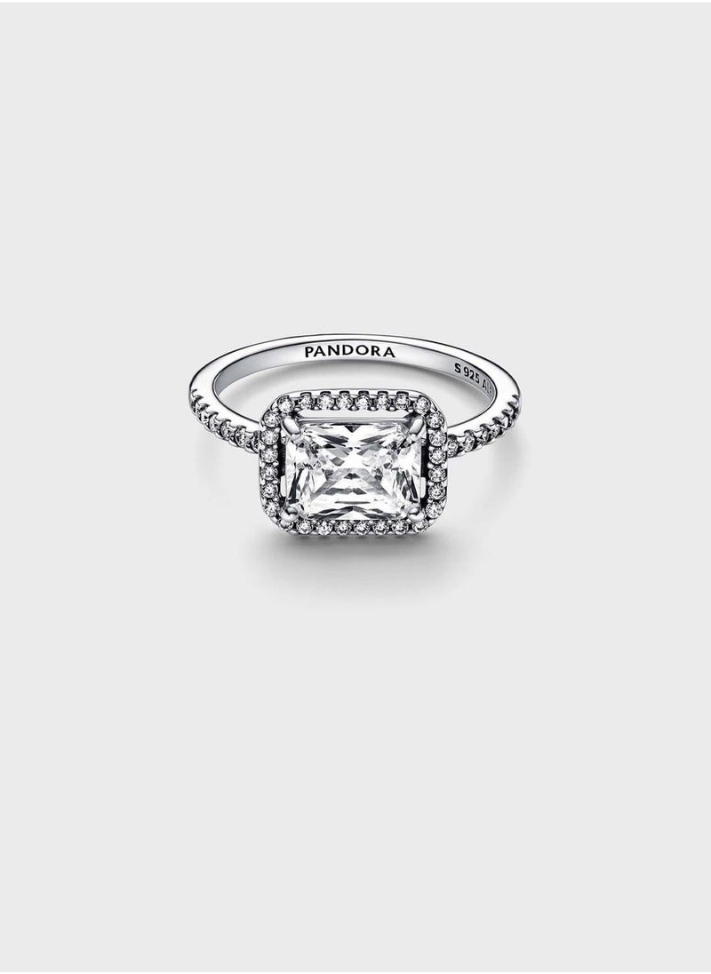 PANDORA Rectangular Sparkling Halo Ring  - Image 1