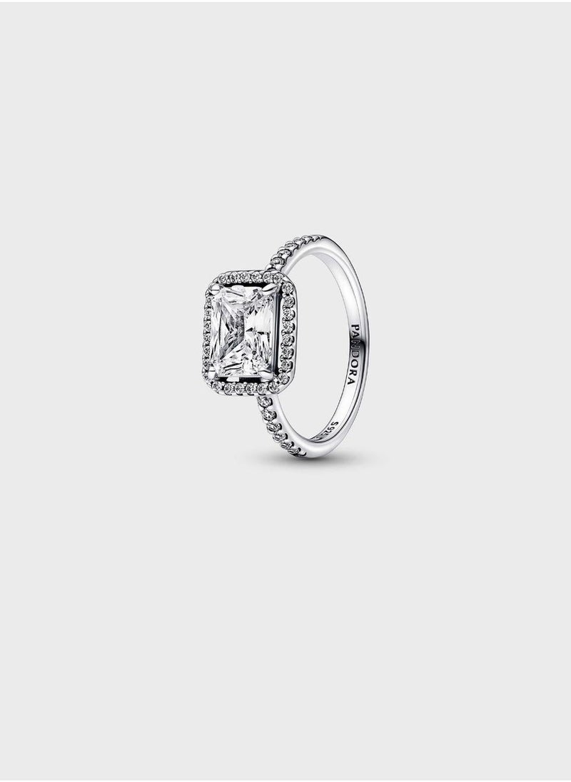 PANDORA Rectangular Sparkling Halo Ring  - Image 2