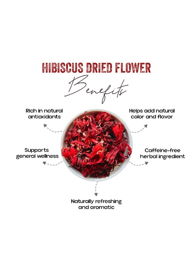 OGOC Premium Dried Hibiscus Flowers Natural Herbal Floral Potpourri for Tea, Home Decor, Aromatherapy & DIY Crafts - Image 2