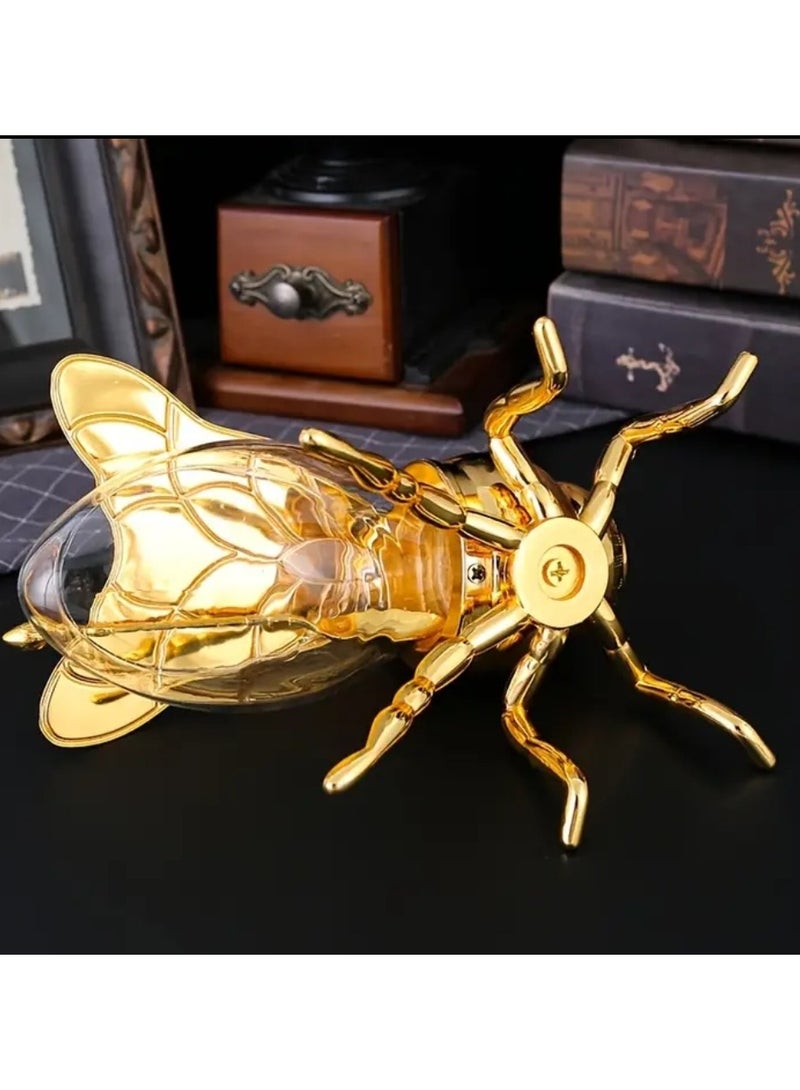 Bee Honey Jar, Glass Storage Container with Gold Metal Design, 14x10x7 cm, Red and Black  - Image 5