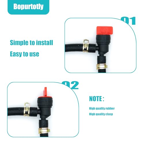 Bopurtotly 698181 494539 697944 1/4" 90 Degree Fuel Shut Off Valve with clamp Compatible with Briggs & Stratton Tecumseh Mower Generator - Image 4