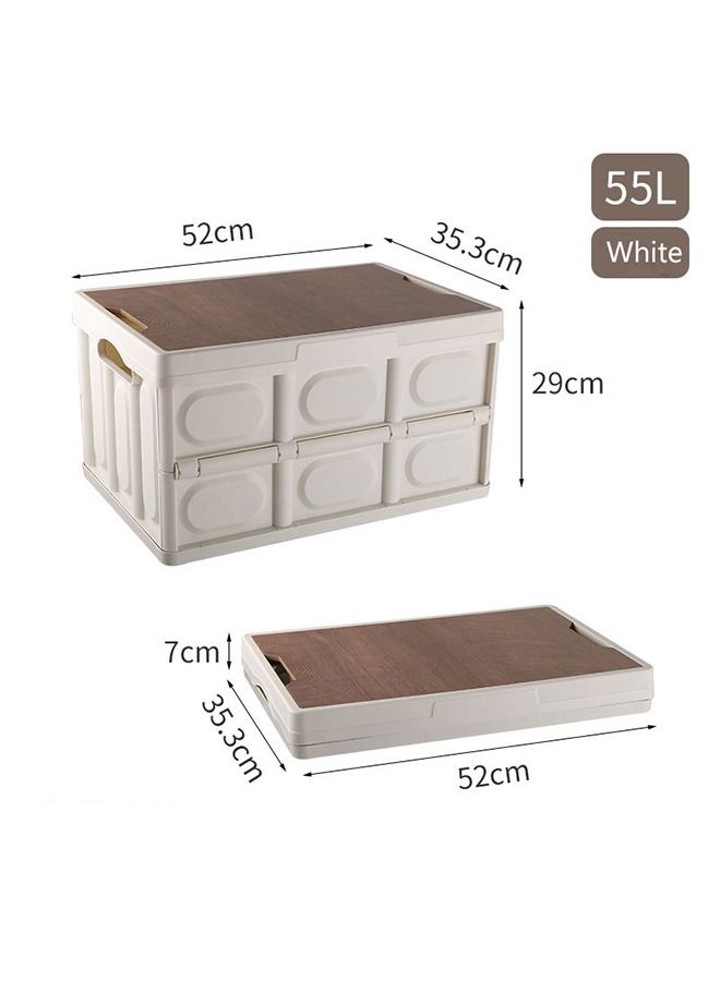Sharpdo Car Storage/Utility Boxes for Outdoor Camping 55L 52*35.3*29cm White - Image 1