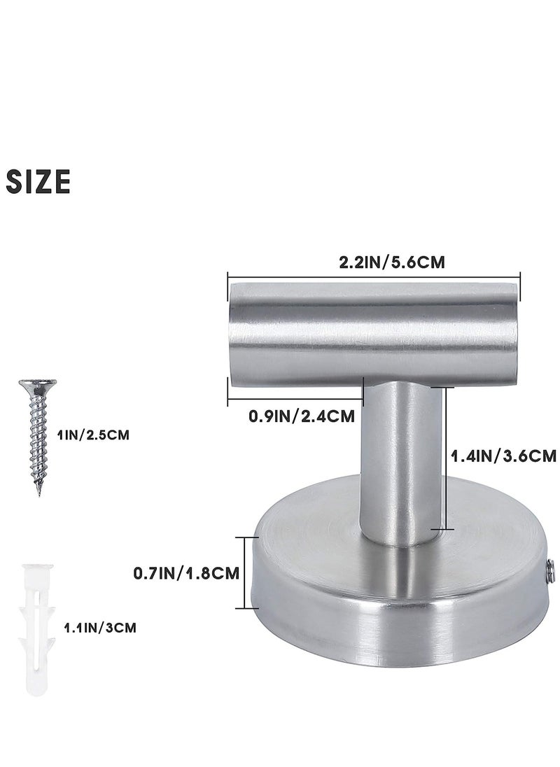 KASTWAVE Wall Towel Hooks Coat Hook Bathroom Robe 304 Stainless Steel Heavy Duty Door Hanger Towel Robe Clothes Cabinet Closet Sponges Hook Bathroom Bedroom Kitchen Hotel Pool 4 Packs (Silver)  - Image 3