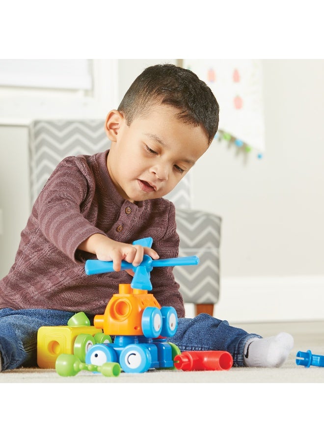 Learning Resources 1-2-3 Build It! Robot Factory, Stem Building Toy For Kids, Mix-And-Match Robot Pieces, Ages 2+ - Image 2