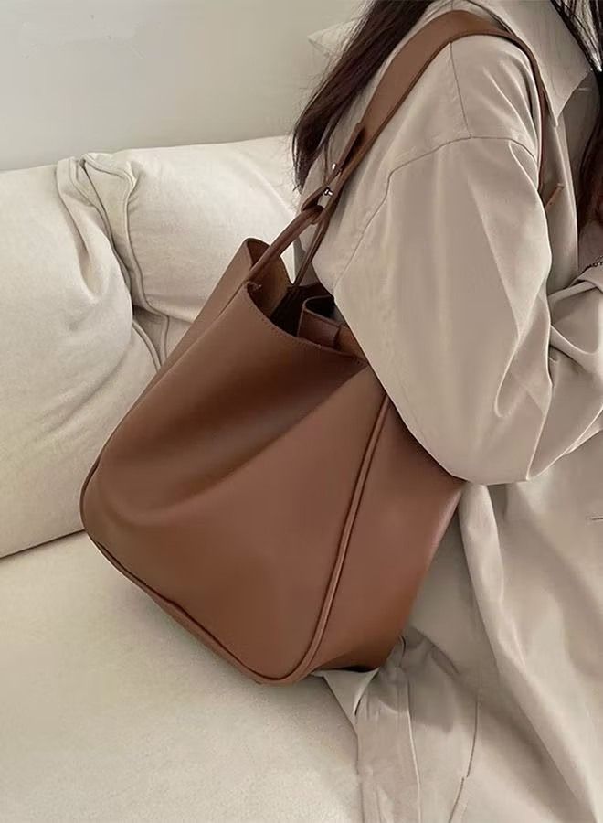 نيبمينينت حقيبة كتف نسائية ذات سعة كبيرة تناسب جميع الأسلوب حمل ملمس عتيق عصري - Image 1