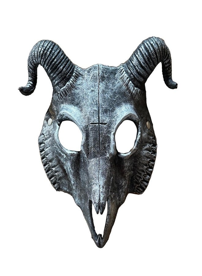 MioCloth Goat Mask with Horn - Halloween Carnival Party Prop Animal Head Bone Face Cover for Men Women Death Ram Horn Devil Cosplay Costume - Image 2