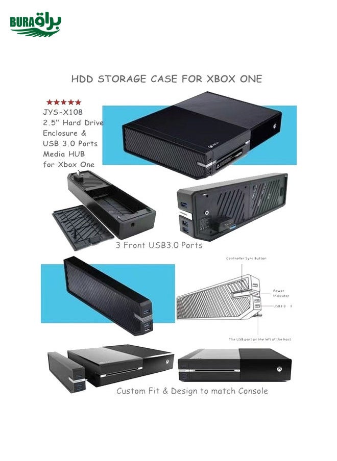 BURAQ - For Xbox One With HUB Function 2 In 1 HDD Expansion Center Plug And Play - Image 1
