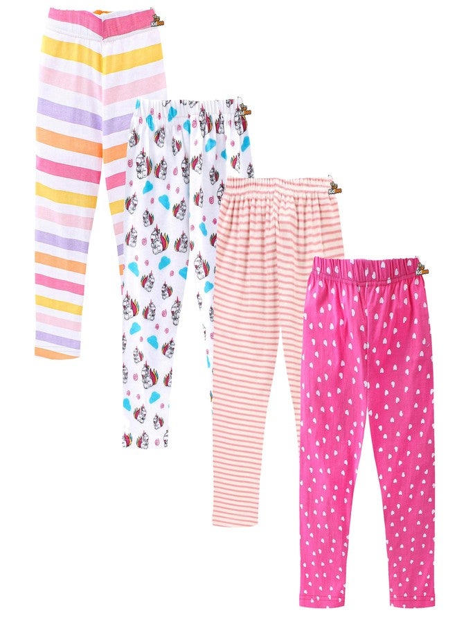 Kidbee Baby Cotton Pajama Track Pants for Boys & Girls (Regular Loose Fit) (Pack of 4) (12-18 Months, Girls-Color-4PC-NP) - Image 1