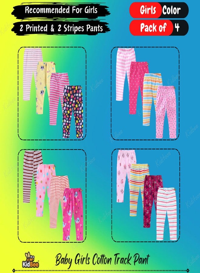Kidbee Baby Cotton Pajama Track Pants for Boys & Girls (Regular Loose Fit) (Pack of 4) (12-18 Months, Girls-Color-4PC-NP) - Image 3