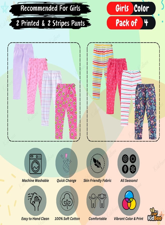 Kidbee Baby Cotton Pajama Track Pants for Boys & Girls (Regular Loose Fit) (Pack of 4) (12-18 Months, Girls-Color-4PC-NP) - Image 5
