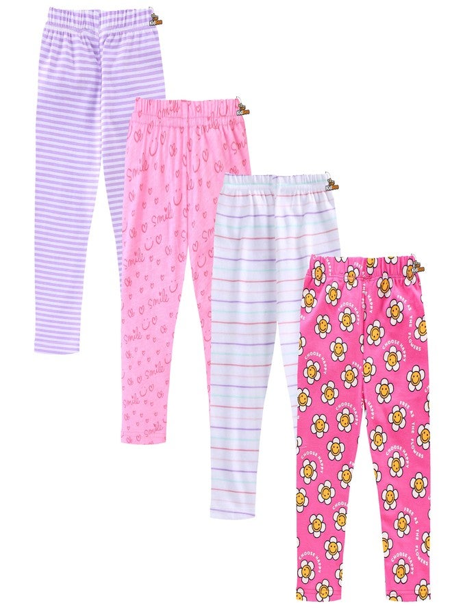 Kidbee Baby Cotton Pajama Track Pants for Boys & Girls (Regular Loose Fit) (Pack of 4) (12-18 Months, Girls-Color-4PC-NP) - Image 2