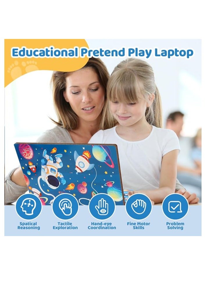 Creative Toys For Boys Girls Interactive Educational Kids My First Laptop Toddler Magnetic Wooden Drawing Board Learning 2-7 Years Old - Image 3