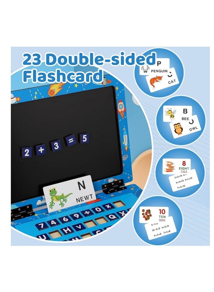 Creative Toys For Boys Girls Interactive Educational Kids My First Laptop Toddler Magnetic Wooden Drawing Board Learning 2-7 Years Old - Image 5
