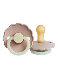 FRIGG Daisy Night Latex Baby Pacifier, 6-18 Months, Pack of 1, Size 2 - Blush Night  - Image 1